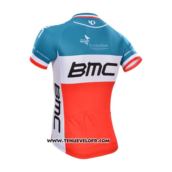 2014 Maillot Ciclismo BMC Champion Italie Bleu et Orange Manches Courtes et Cuissard